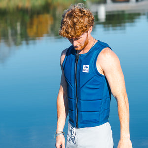 Eagle Mens Solid Impact Waterski, Wakeboard, Wakesurf Competion Vest - Navy - Front